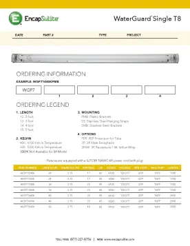 WaterGuard Single T8 Spec 2017